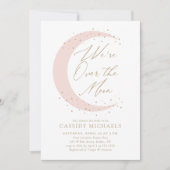 Invitation Au-dessus du Baby shower de la fille rose lune (Devant)