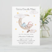 Invitation Au-dessus du Baby shower de la Lune (Debout devant)