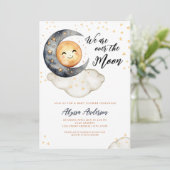 Invitation Au-dessus du Baby shower de la Lune (Debout devant)