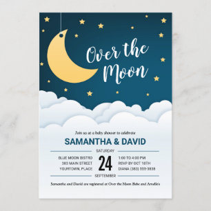 Invitation Au-dessus du Baby shower de la Lune