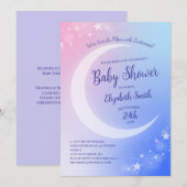 Invitation Au-dessus du Baby shower de la Lune (Devant / Derrière)