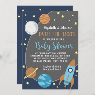 Invitation Au-dessus du baby shower d'espace