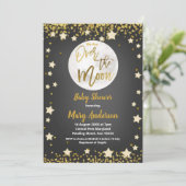 Invitation Au-dessus du Baby shower d'or Moon Chalkboard (Debout devant)
