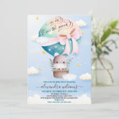 Invitation Au-dessus du Baby shower hippo de la lune (Debout devant)
