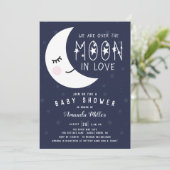 Invitation Au-Dessus Du Baby shower Lune (Debout devant)