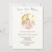 Invitation Au-Dessus Du baby shower Lune (Devant)