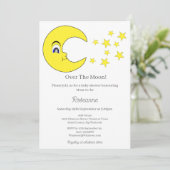 Invitation Au-Dessus Du Baby shower Lune (Debout devant)
