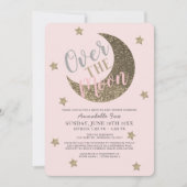 Invitation Au-dessus du Baby shower Moon Blush Pink (Devant)