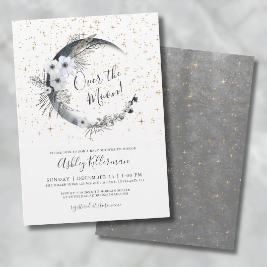 Invitation Au-Dessus Du Baby shower Moon Boho