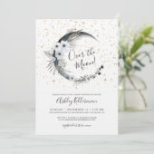 Invitation Au-Dessus Du Baby shower Moon Boho (Debout devant)