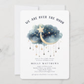 Invitation Au-dessus du Baby shower Moon Gold Stars (Devant)