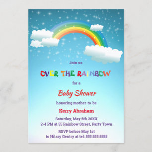 Invitation Au-dessus du Baby shower Rainbow