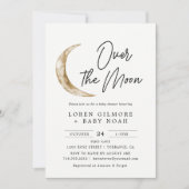 Invitation Au-Dessus Du Garçon Du Baby shower Lune (Devant)