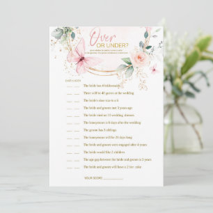 Invitation Au-dessus ou sous le jeu Fleurs sauvages papillon 