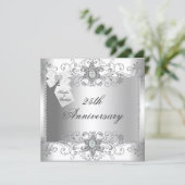 Invitation au diamant blanc en argent du 25e anniv (Debout devant)