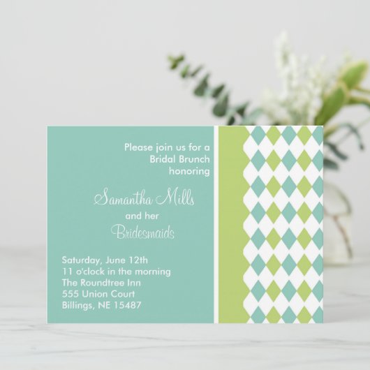 Invitation au diamant bleu et vert (Debout devant)