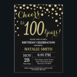 Invitation au diamant du 100e anniversaire de Blac<br><div class="desc">Invitation au 100e anniversaire avec Arrière - plan Diamant Parties scintillant noir et or. Gold Confetti. Anniversaire adulte. Hommes ou femmes,  anniversaire. Pour plus de personnalisation,  cliquez sur le bouton "Customiser" et utilisez notre outil de conception pour modifier ce modèle.</div>