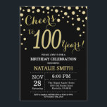 Invitation au diamant du 100e anniversaire de Blac<br><div class="desc">Invitation au 100e anniversaire avec Arrière - plan Diamant Parties scintillant noir et or. Gold Confetti. Anniversaire adulte. Hommes ou femmes,  anniversaire. Pour plus de personnalisation,  cliquez sur le bouton "Customiser" et utilisez notre outil de conception pour modifier ce modèle.</div>