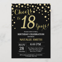 Invitation au diamant du 18e anniversaire de Black