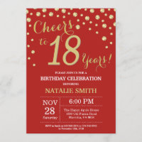Invitation au diamant du 18e anniversaire de Red a