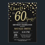Invitation au diamant du 60e anniversaire de Black<br><div class="desc">60e anniversaire Invitation avec Arrière - plan Diamant de Parties scintillant noir et or. Gold Confetti. Anniversaire adulte. Hommes ou femmes,  anniversaire.
Pour plus de personnalisation,  cliquez sur le bouton "Customiser" et utilisez notre outil de conception pour modifier ce modèle.</div>