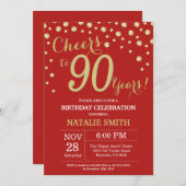 Invitation au diamant du 90e anniversaire Red and  (Devant / Derrière)