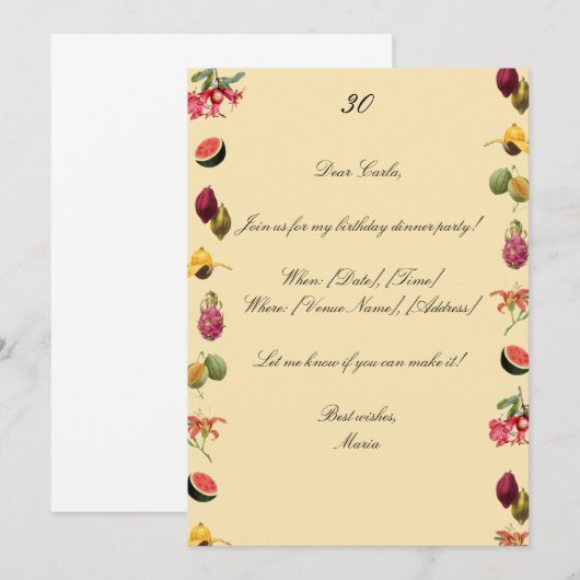 Invitation au dîner (Devant / Derrière)