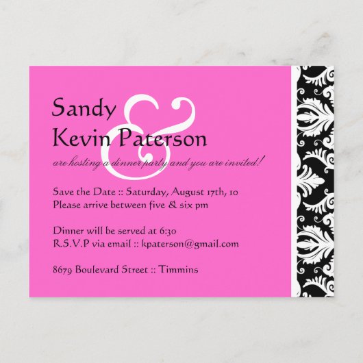 Invitation au dîner (Dos)