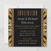 Invitation au dîner Art Déco noir or Illusion (Dos)