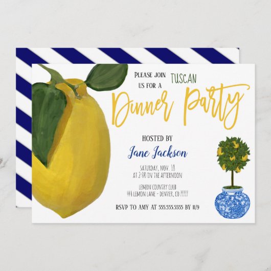 Invitation au dîner au citron (Devant / Derrière)