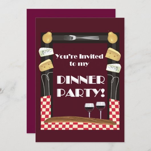 Invitation au dîner-avec devis (Devant / Derrière)