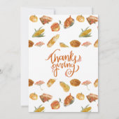 Invitation au dîner Citrouille de Thanksgiving (Dos)