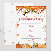 Invitation au dîner convivial de Friendsgiving d'a (Devant / Derrière)