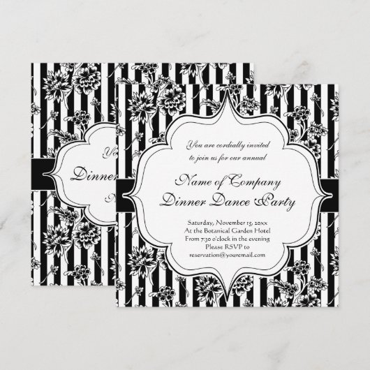 Invitation au dîner dansant élégant en tenue de so (Devant / Derrière)