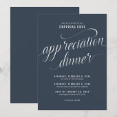 Invitation au dîner d'appréciation Bleu marine (Devant / Derrière)
