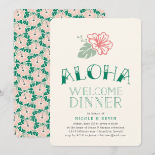 Invitation au dîner de bienvenue Aloha   Hibiscus 