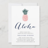 Invitation au dîner de bienvenue Aloha Pink Pineap (Devant)