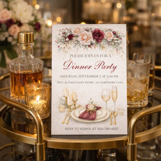Invitation au dîner de Burgundy Gold