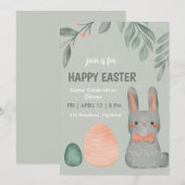 Invitation au dîner de célébration du Lapin de Pâq (Devant / Derrière)