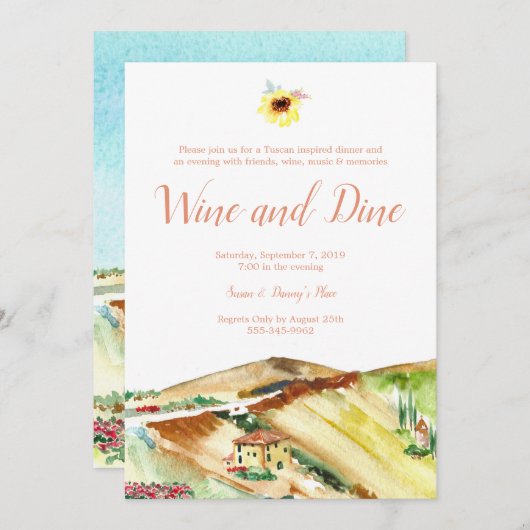 Invitation au dîner de dégustation de vins de Tosc (Devant / Derrière)