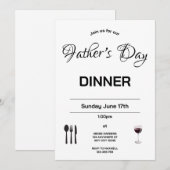 Invitation au dîner de Fête des pères minimale (Devant / Derrière)