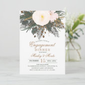 Invitation au dîner de fiançailles Floral d'hiver (Debout devant)