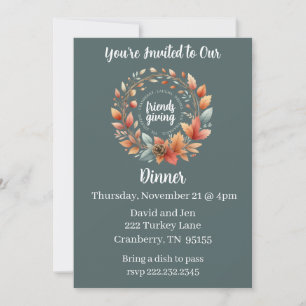 Invitation au dîner de Friendsgiving