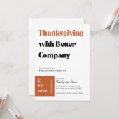 Invitation au dîner de Friendsgiving (Devant/Arrière en situation)