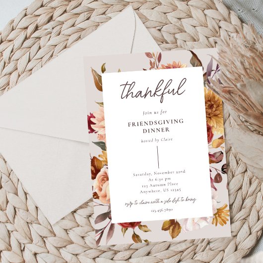 Invitation au dîner de Friendsgiving 