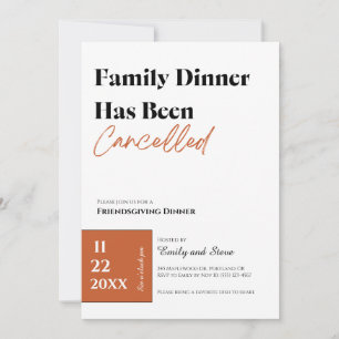 Invitation au dîner de Friendsgiving
