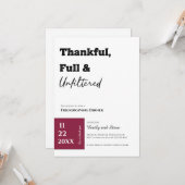 Invitation au dîner de Friendsgiving (Devant/Arrière en situation)