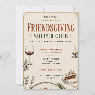 Invitation au dîner de Friendsgiving au Club de Su