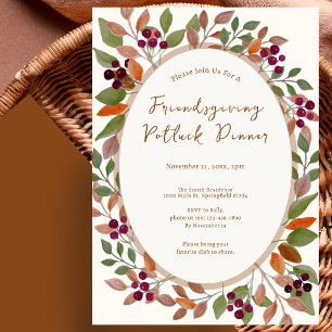 Invitation au dîner de Friendsgiving Feuilles d'au