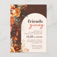 Invitation au dîner de Friendsgiving floral automn